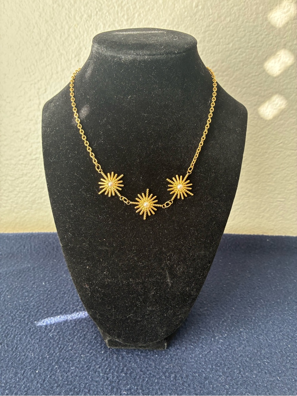 Sunburst Triple Pendant Necklace- 16”-18”